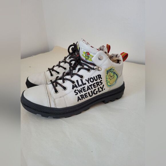 Skechers x Grinch Sneakers Dr Suess "All Your Sweaters Are Ugly" Boots Women 8.5 - Picture 3 of 12